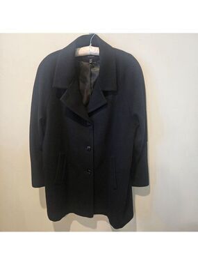 Women's Stephanie Mathews Vintage Black Wool Coat Size 14